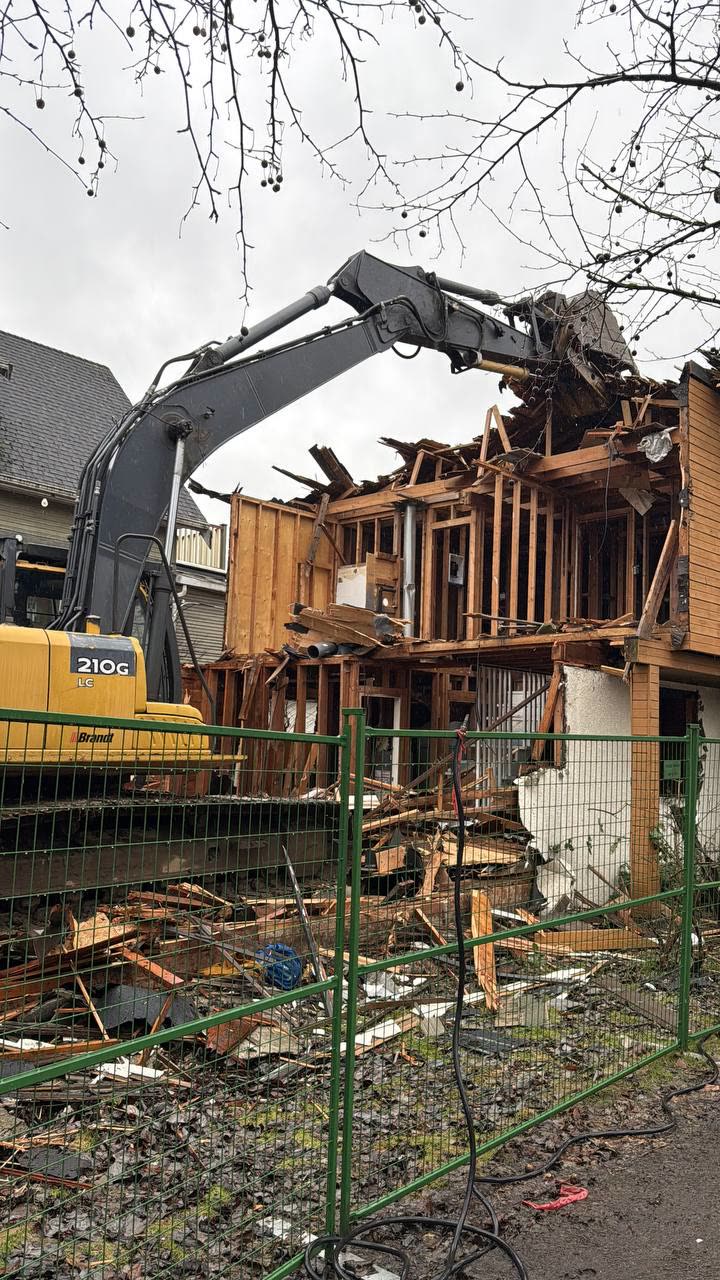 Demolition & site preparation at the Willow Street Net Zero residence
